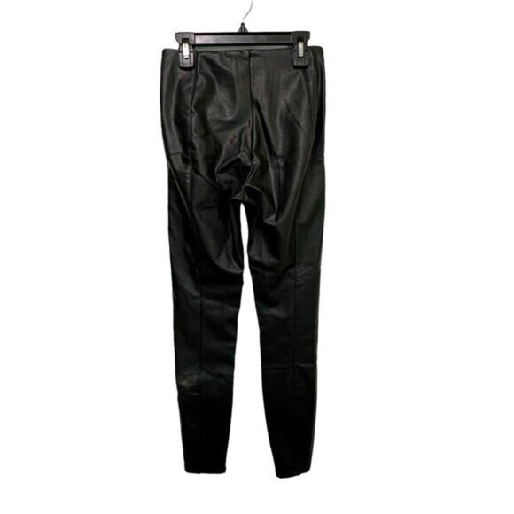 Lysse S Hi Waist Vegan Leather Leggings Pants Black 1379 Slimming Stretch - Picture 2 of 8